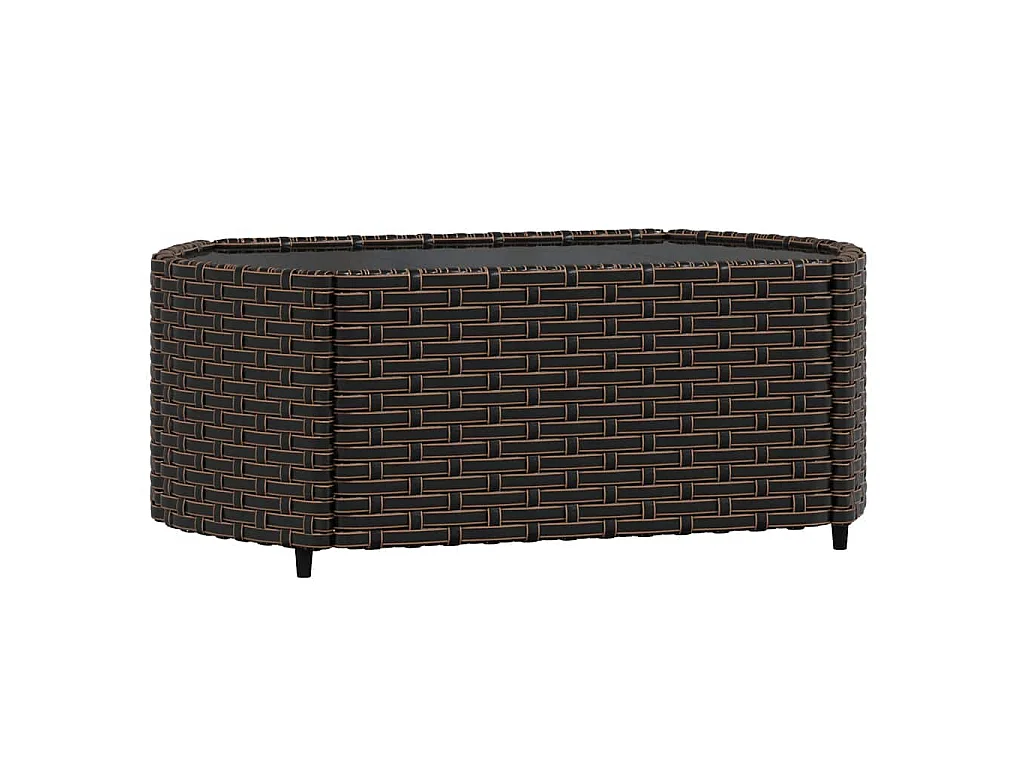 3-delige Loungeset met kussens poly rattan bruin