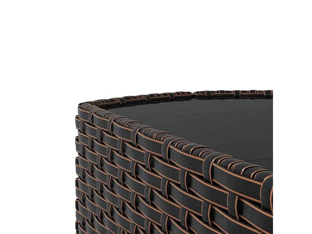 3-delige Loungeset met kussens poly rattan bruin