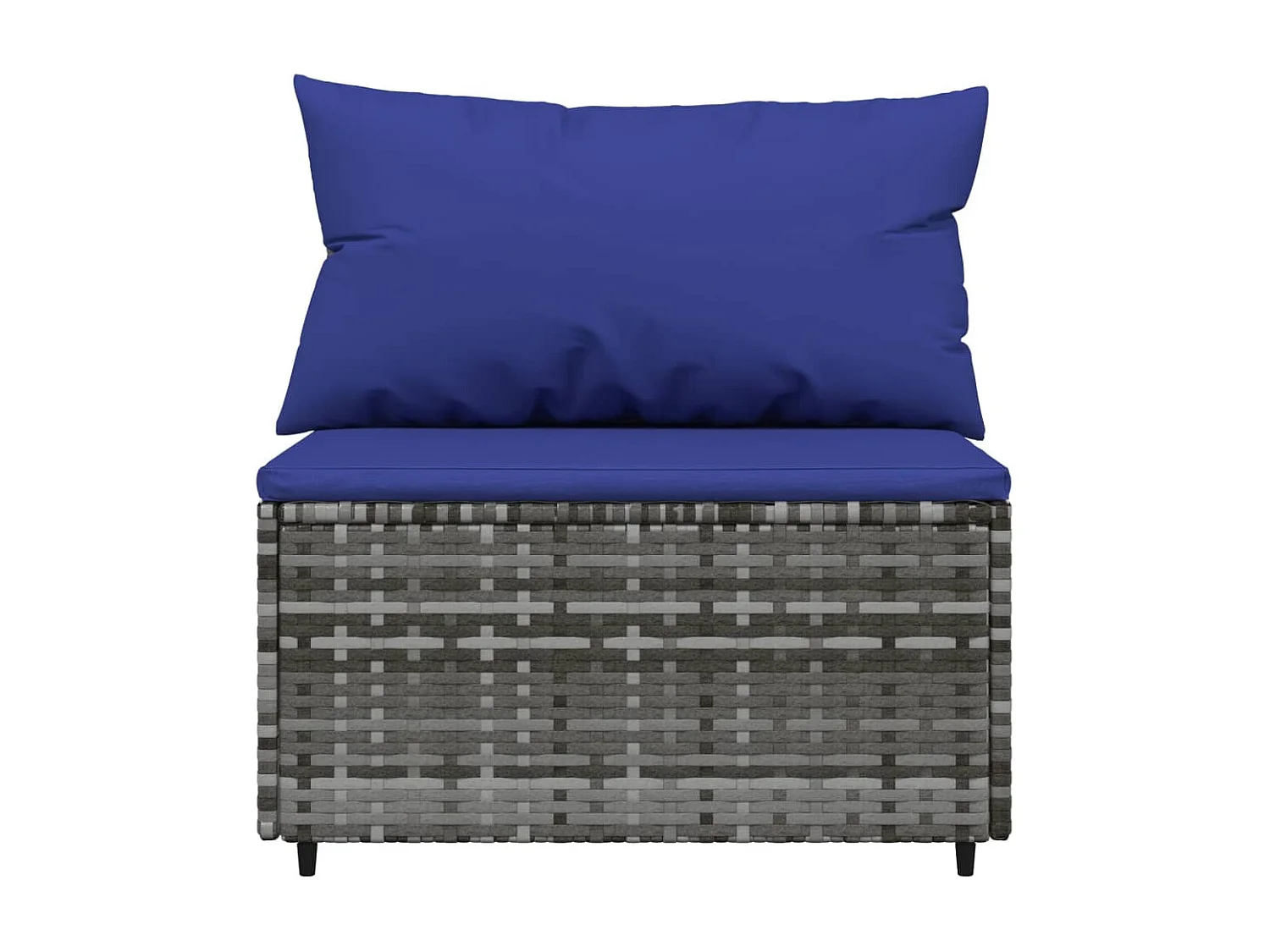 Salon de jardin 3 pcs avec coussins Gris Résine tressée