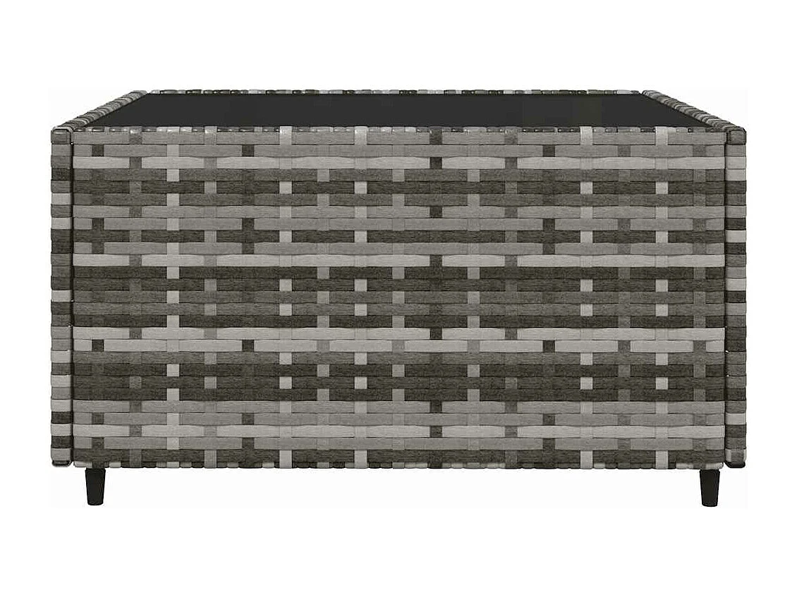 Salon de jardin 3 pcs avec coussins Gris Résine tressée