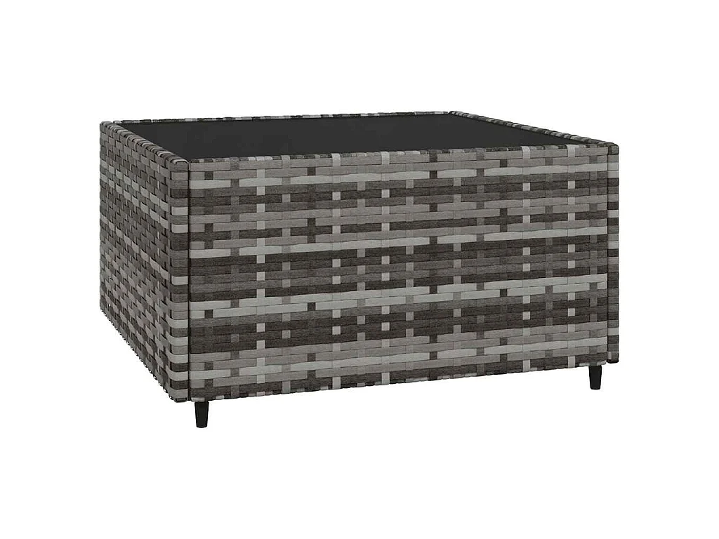 3-delige Loungeset met kussens poly rattan grijs