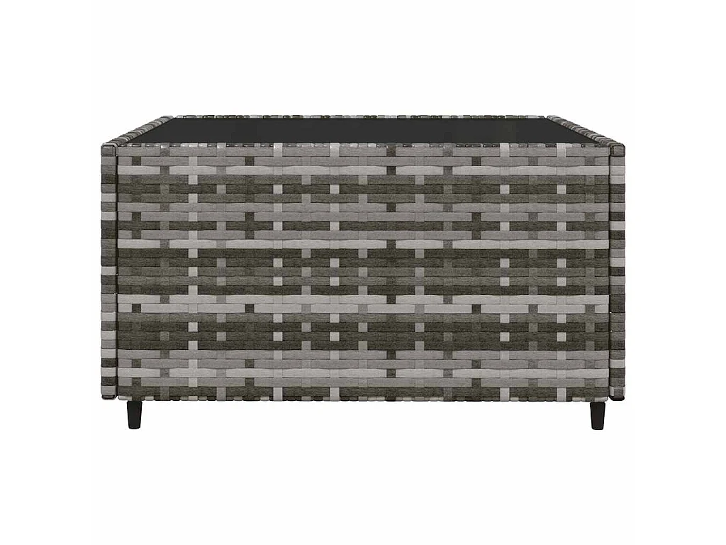 3-delige Loungeset met kussens poly rattan grijs