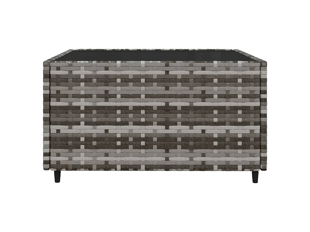 3-delige Loungeset met kussens poly rattan grijs