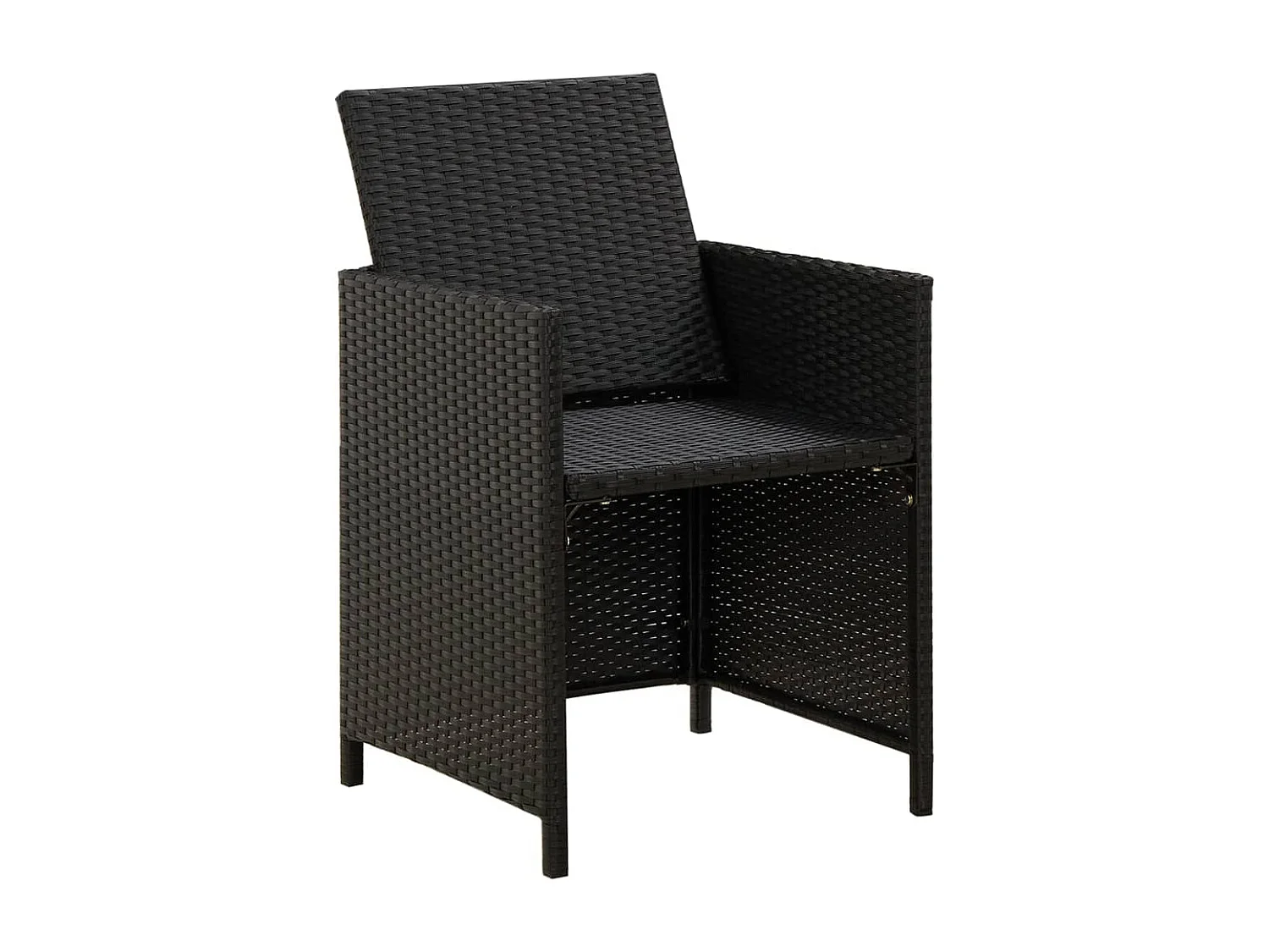 3 pcs conjunto de jantar para jardim com almofadões preto
