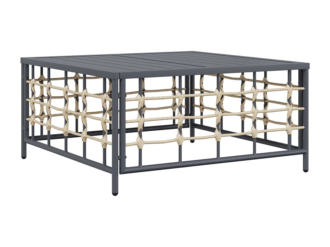 11-tlg. Garten-Lounge-Set mit Kissen Anthrazit Poly Rattan