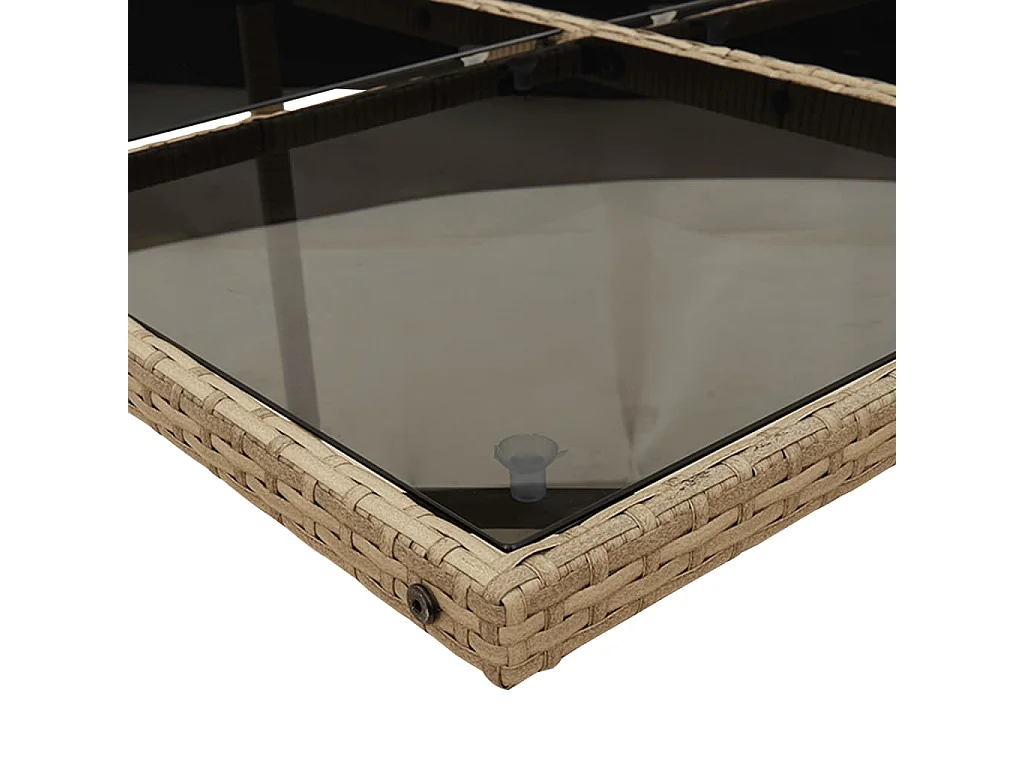 Ensemble à manger de jardin coussins 5 pcs mélange beige rotin