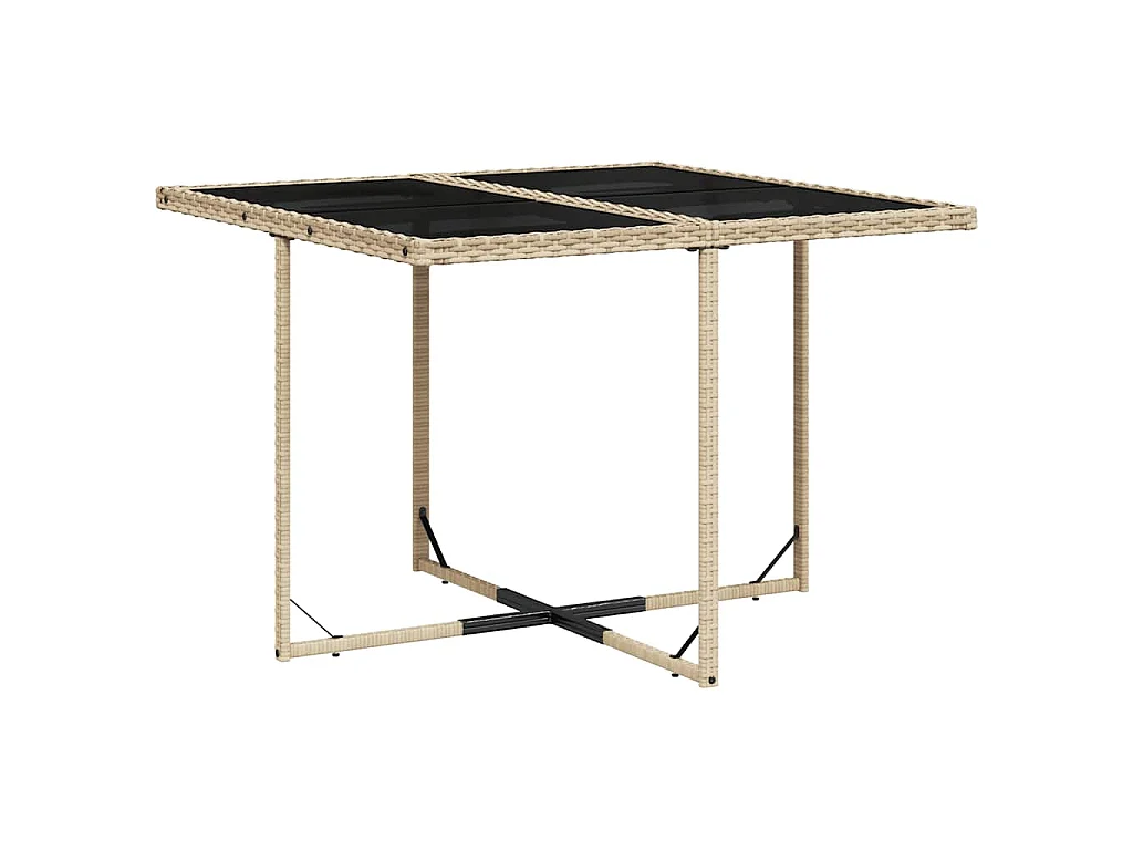 Set Pranzo da Giardino 5 pz con Cuscini Beige Misto Polyrattan