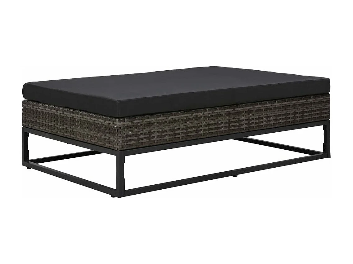 Salon de jardin 5 pcs avec coussins Résine tressée Gris