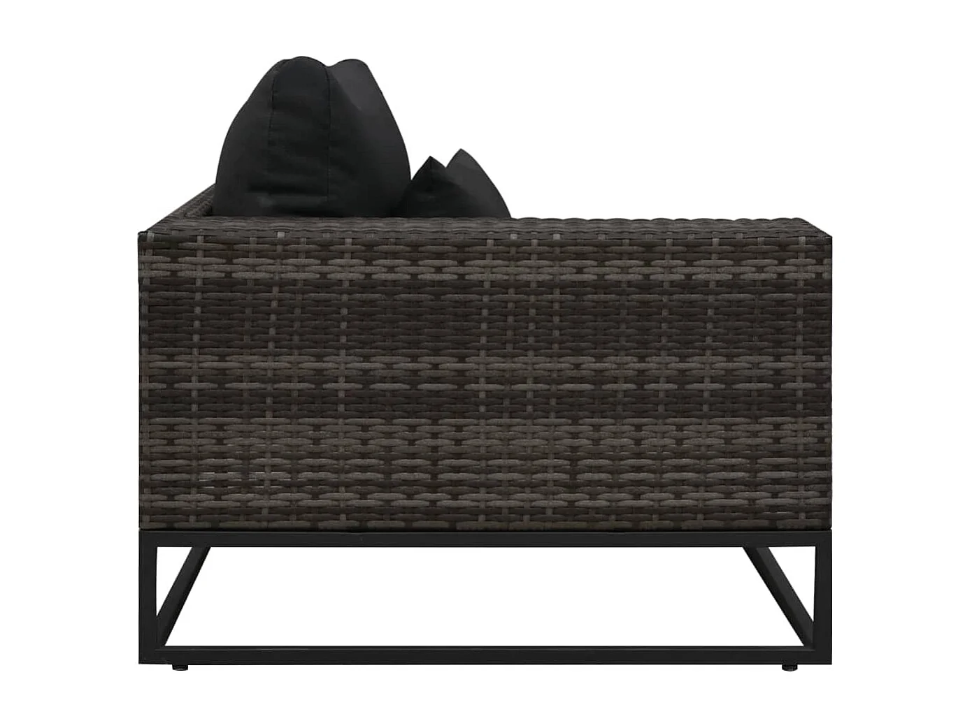 Salon de jardin 5 pcs avec coussins Résine tressée Gris