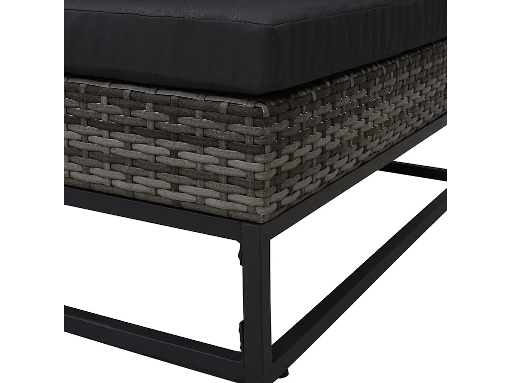 Salon de jardin 5 pcs avec coussins Résine tressée Gris