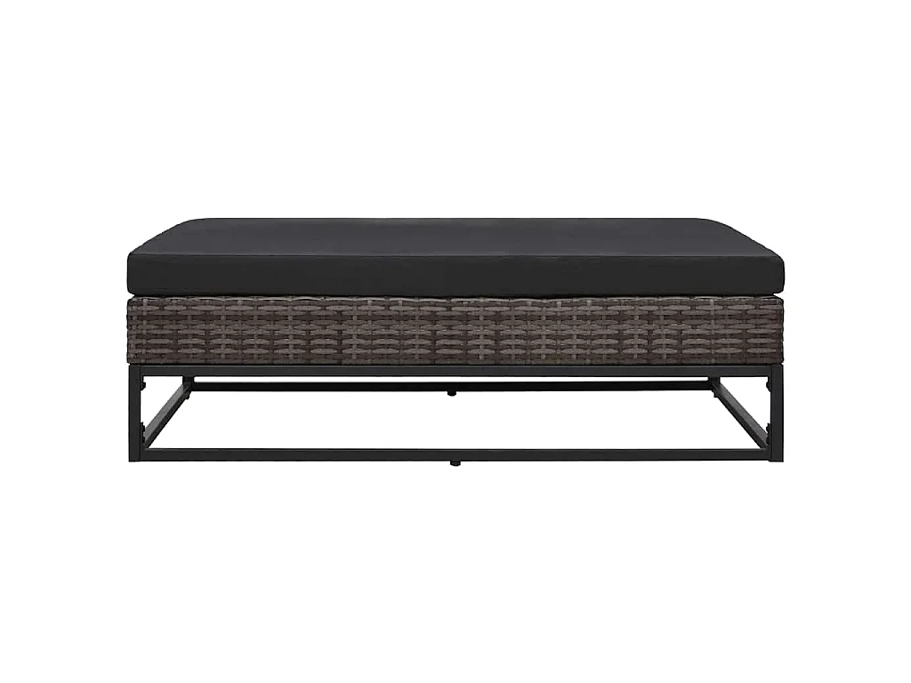 Set Divani da Giardino 5 pz con Cuscini in Polyrattan Grigio