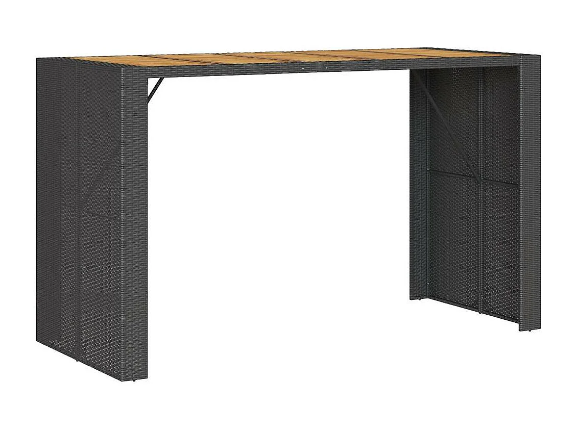 7-delige Tuinbarset met kussens poly rattan acacia zwart