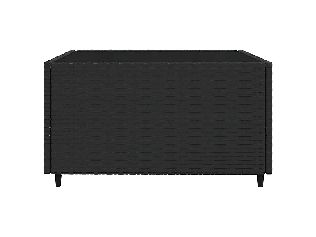 Salon de jardin 3 pcs avec coussins Noir Résine tressée