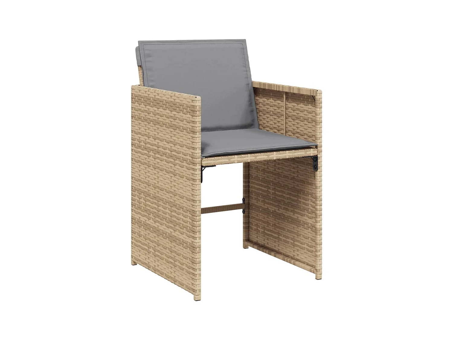 7-tlg. Garten-Essgruppe mit Kissen Beigemischung Poly Rattan