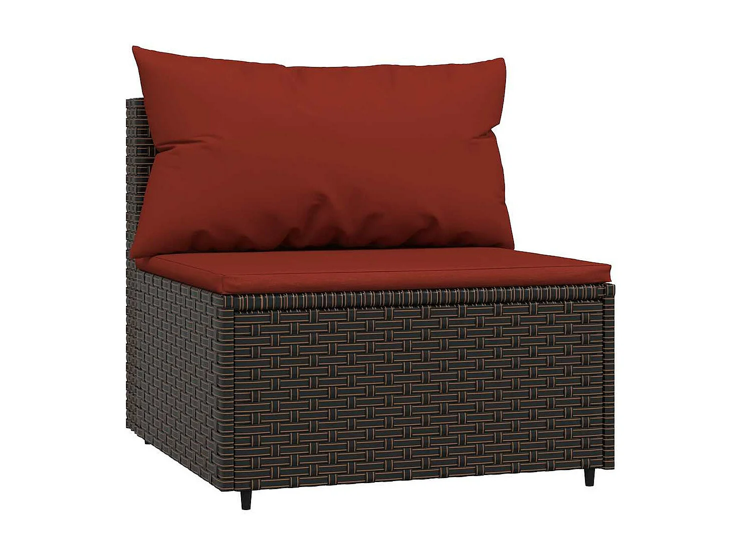 3-tlg. Garten-Lounge-Set mit Kissen Braun Poly Rattan