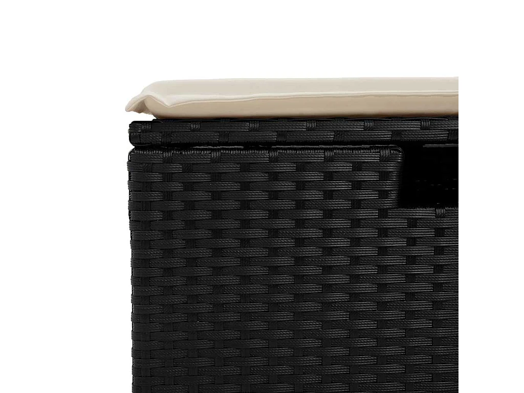 Set Divani da Giardino 5 pz con Cuscini in Polyrattan Nero