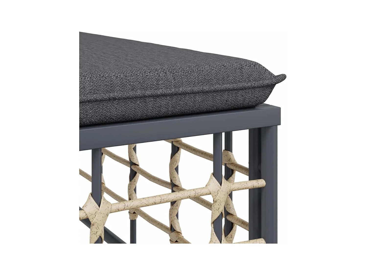 8 pcs conjunto lounge de jardim c/ almofadões vime PE antracite