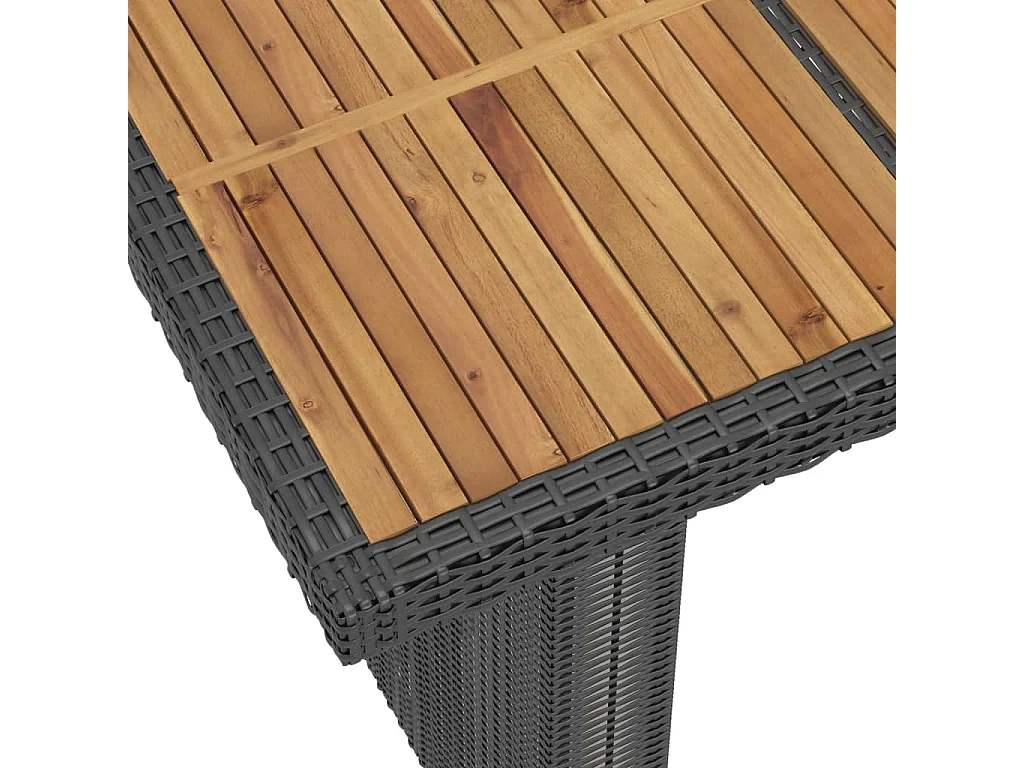 Salon de jardin 11 pcs avec coussins résine tressée noir