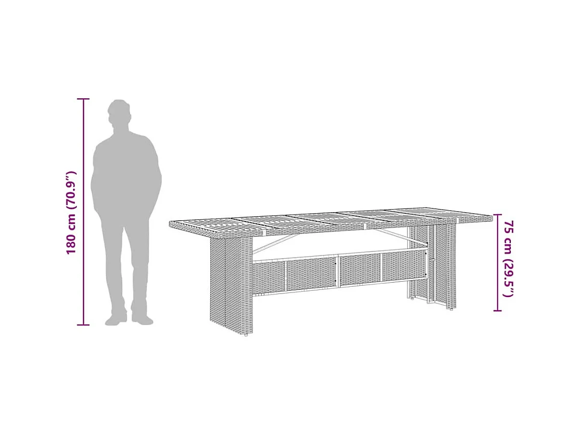 Set de comedor jardín 11 pzas con cojines ratán sintético negro