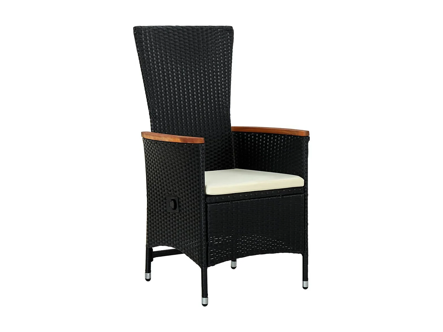 Set de comedor jardín 11 pzas con cojines ratán sintético negro