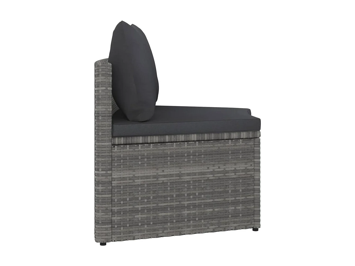 2-tlg. Garten-Sofagarnitur mit Auflagen Poly Rattan Grau