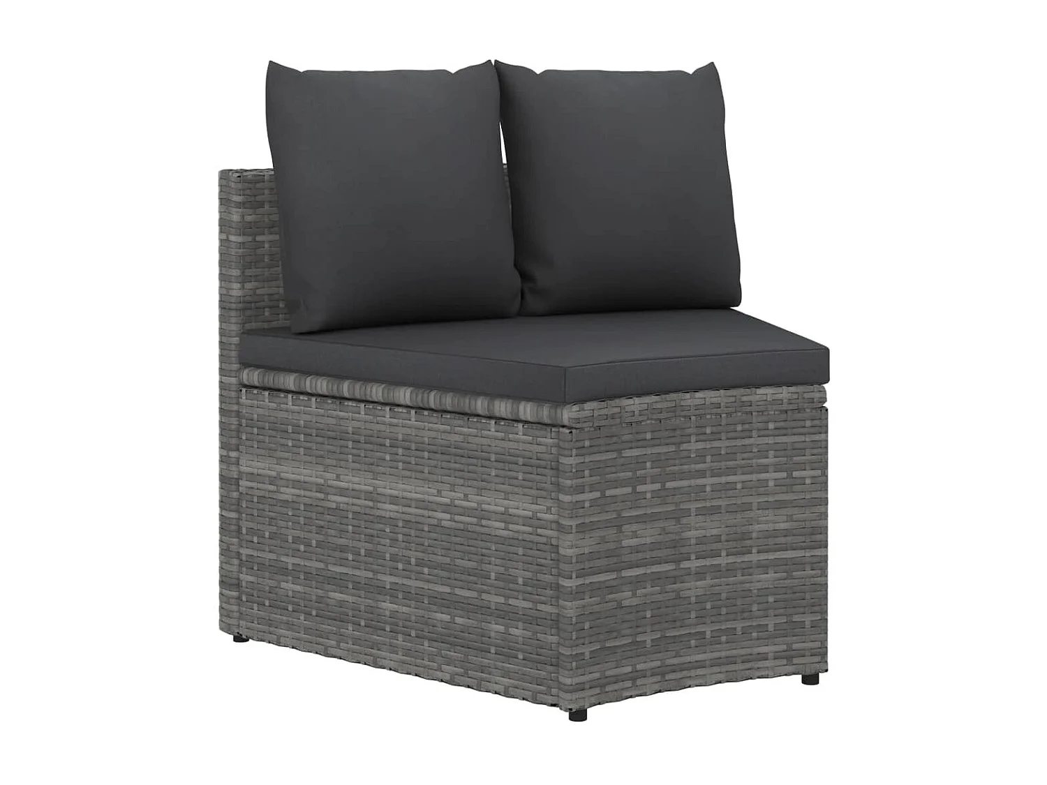 2-delige Loungeset met kussens poly rattan grijs
