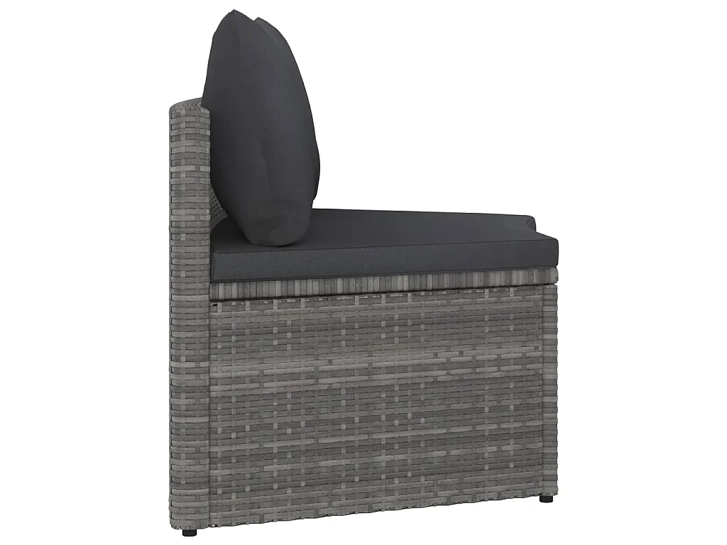 Salon de jardin 2 pcs avec coussins Résine tressée Gris