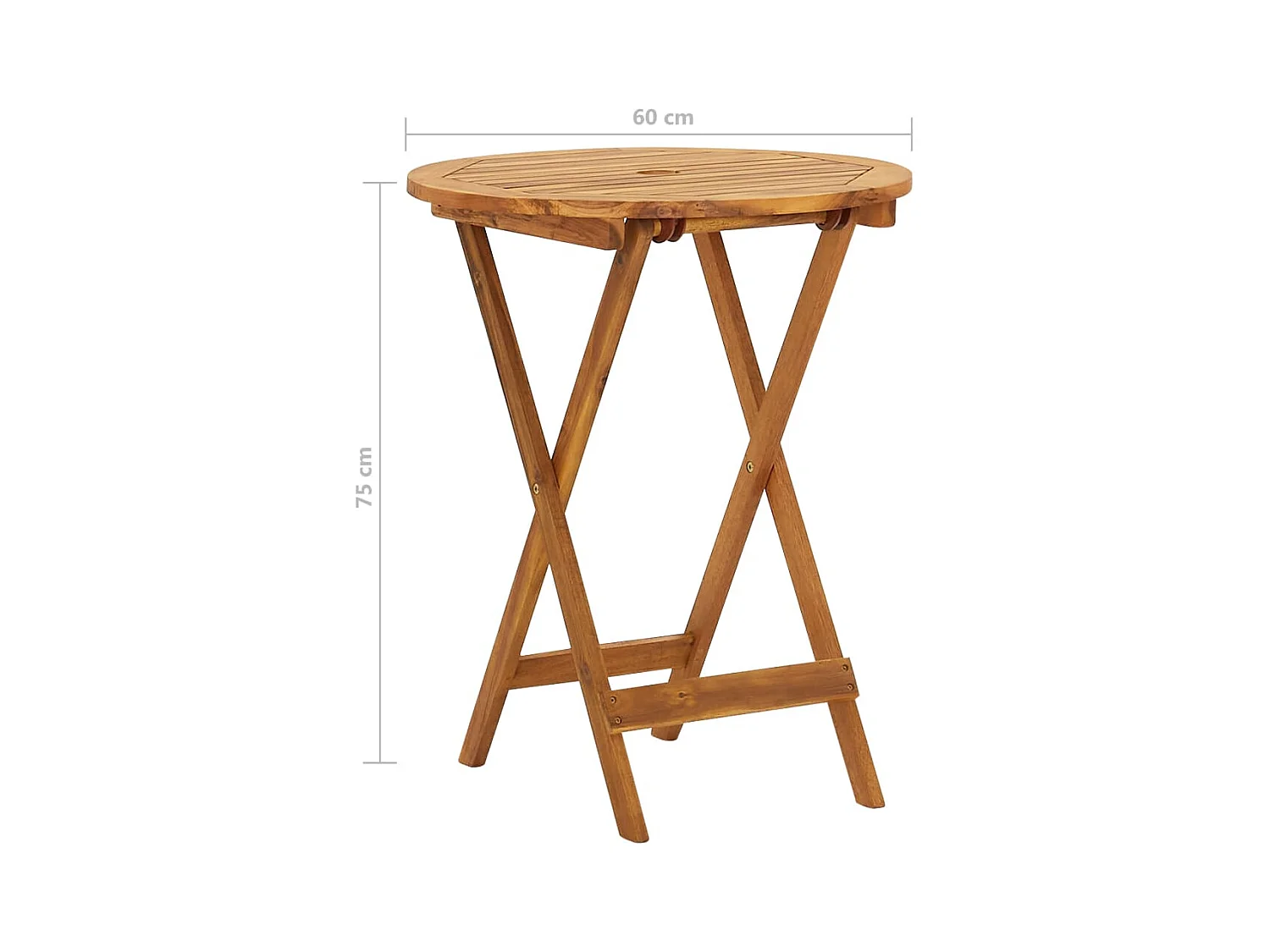 Ensemble à manger de jardin pliable 3 pcs Bois d'acacia solide