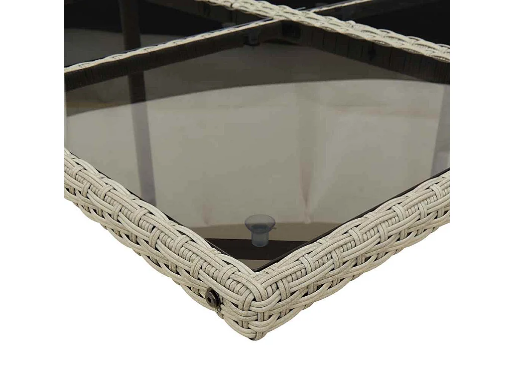 Set Pranzo da Giardino 5pz con Cuscini Grigio Chiaro Polyrattan