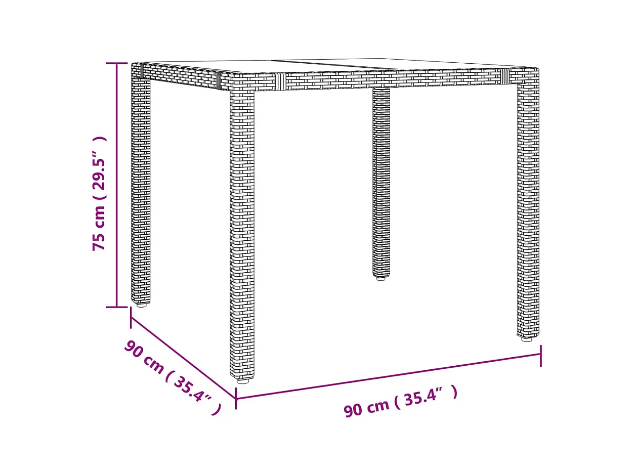 3-delige Tuinset met kussens poly rattan beige