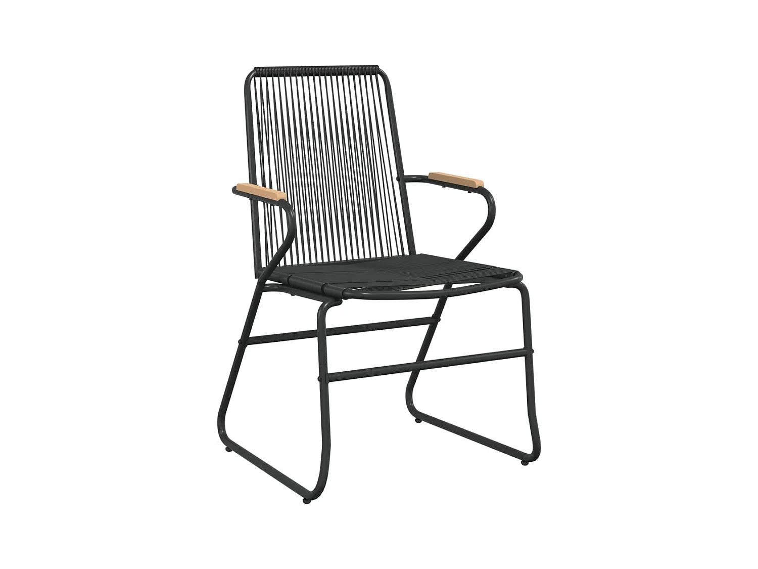 Ensemble à manger de jardin 5 pcs Noir Rotin PVC