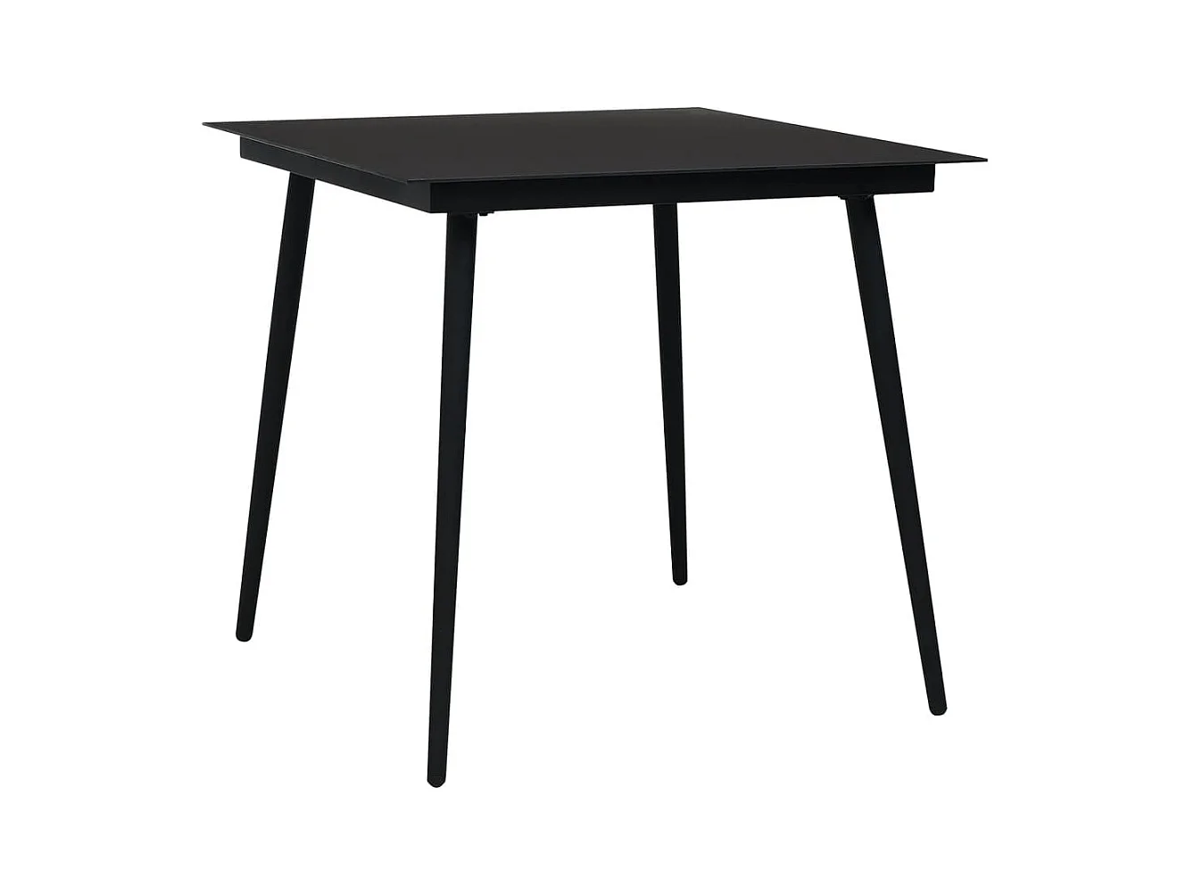 Ensemble à manger de jardin 5 pcs Noir Rotin PVC