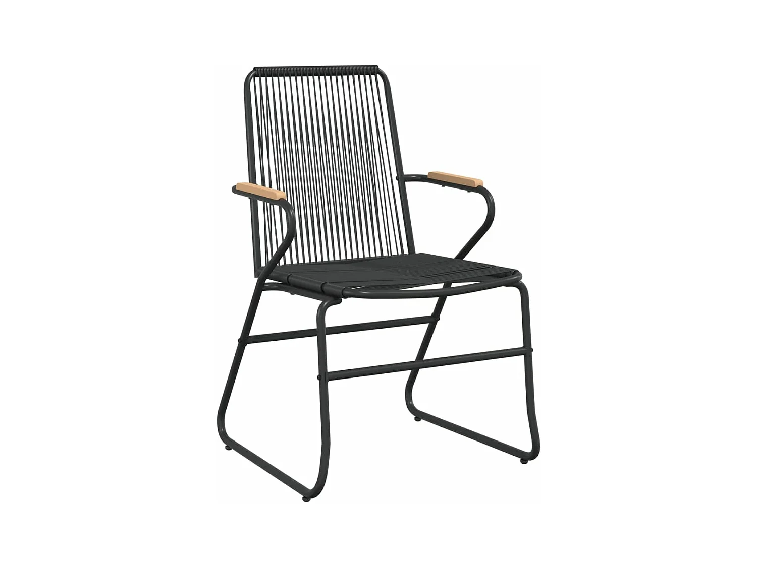 Ensemble à manger de jardin 3 pcs noir rotin PVC