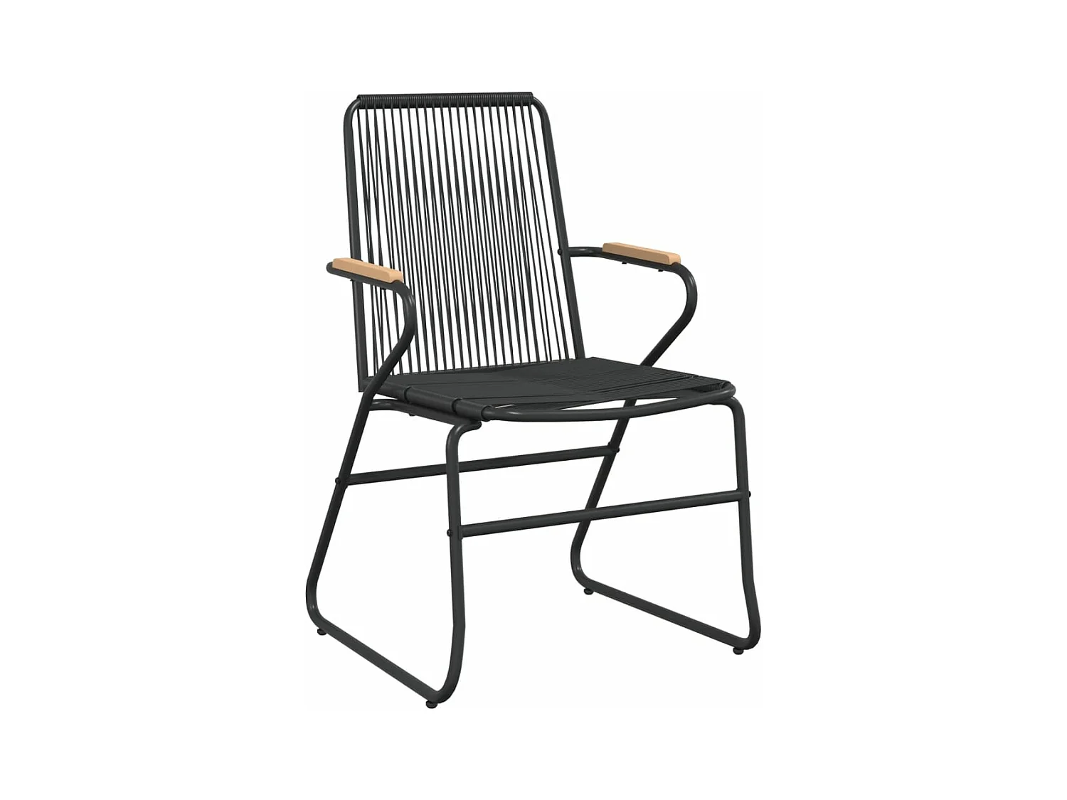 Ensemble à manger de jardin 7 pcs Noir Rotin PVC