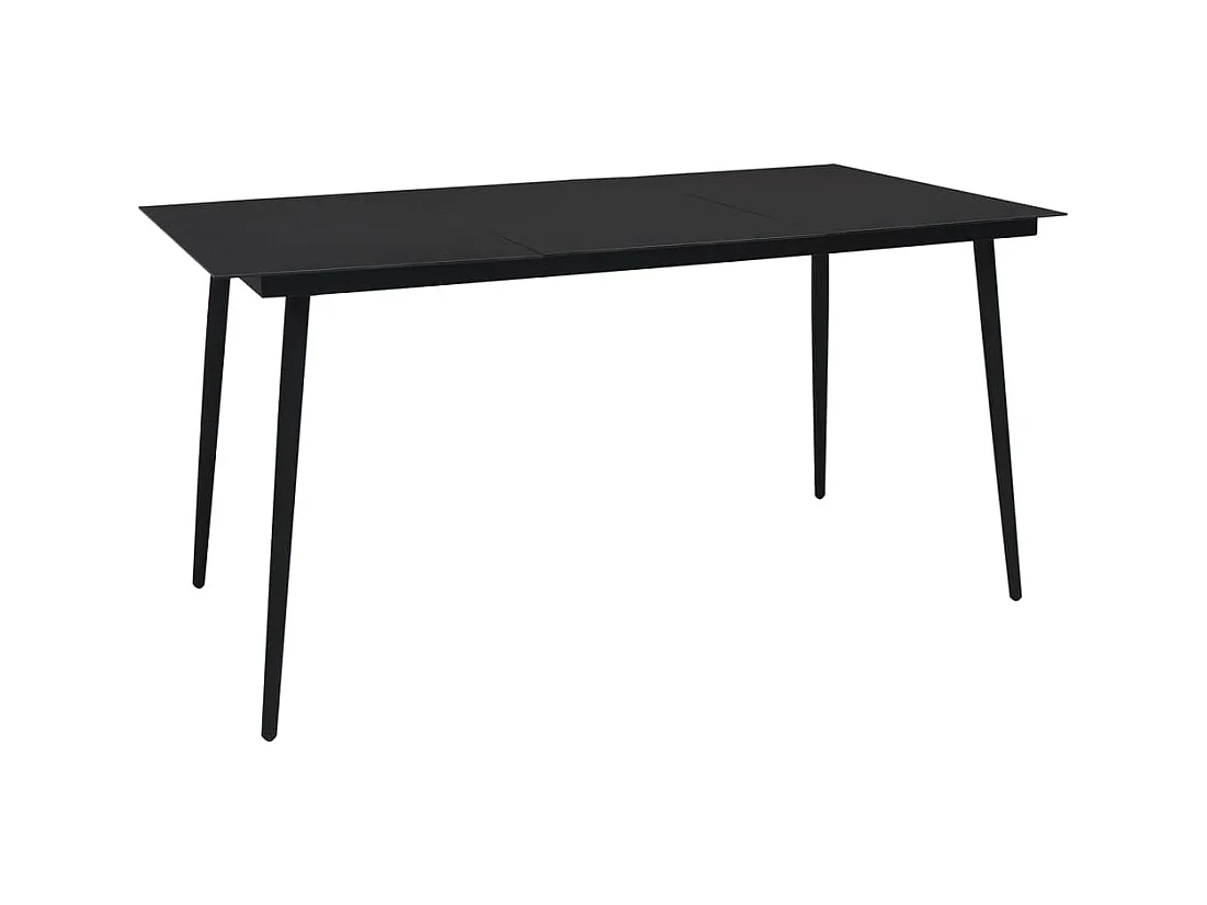 Ensemble à manger de jardin 7 pcs Noir Rotin PVC