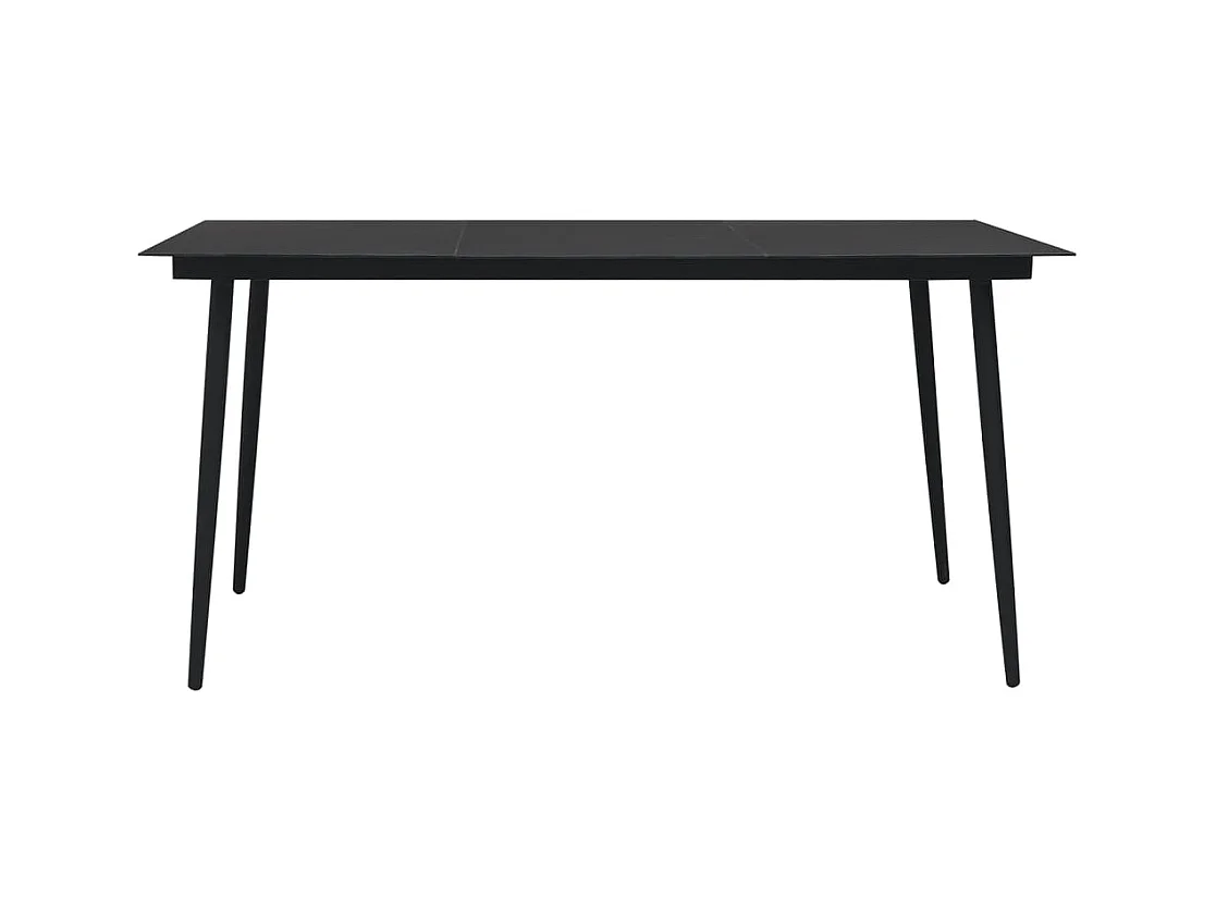 Ensemble à manger de jardin 7 pcs Noir Rotin PVC