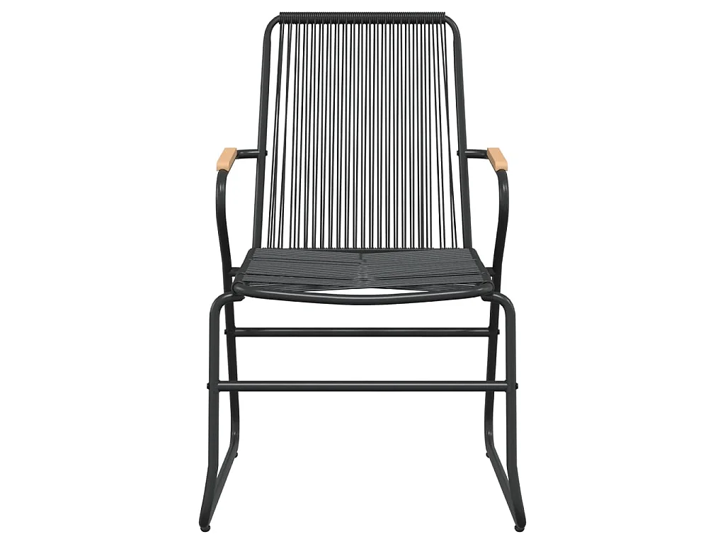 Set da Pranzo da Giardino 7 pz Nero in Rattan PVC