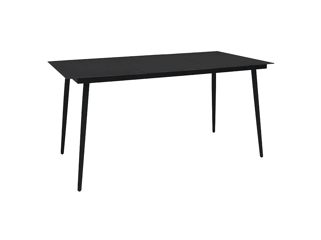 Set da Pranzo da Giardino 7 pz Nero in Rattan PVC
