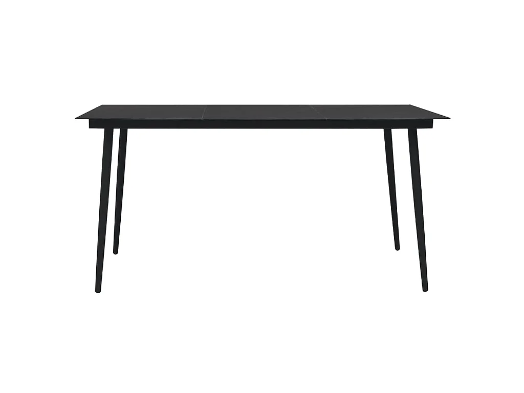 Set da Pranzo da Giardino 7 pz Nero in Rattan PVC