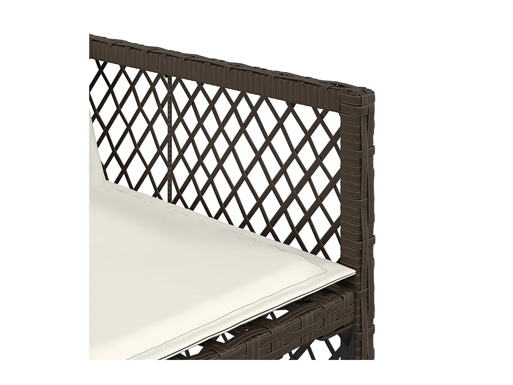 Set da Pranzo da Giardino 5pz con Cuscini in Polyrattan Marrone