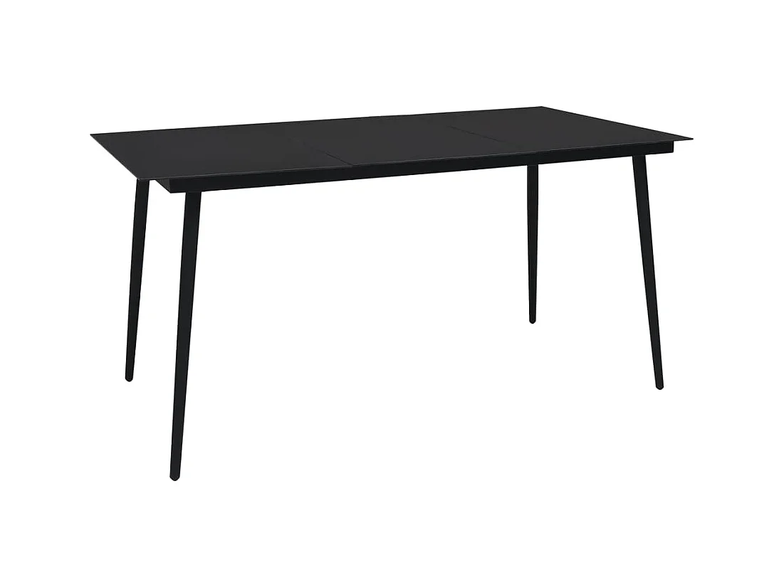 Ensemble à manger de jardin 5 pcs Noir Rotin PVC