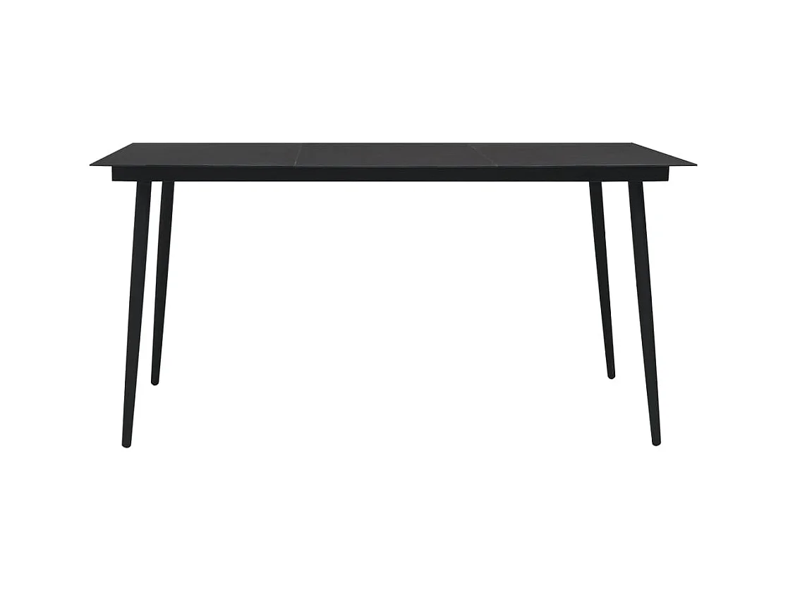 Ensemble à manger de jardin 5 pcs Noir Rotin PVC