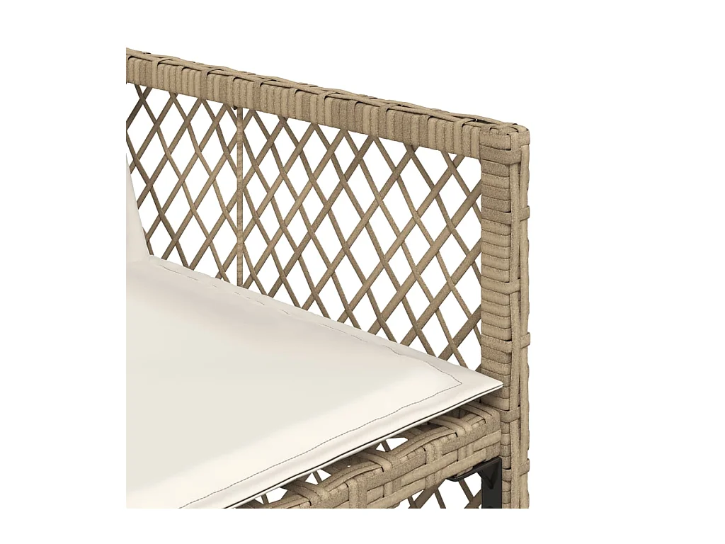 5-delige Tuinset met kussens poly rattan beige