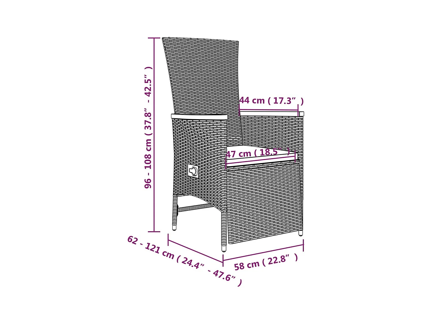 3-delige Tuinset met kussens poly rattan grijs