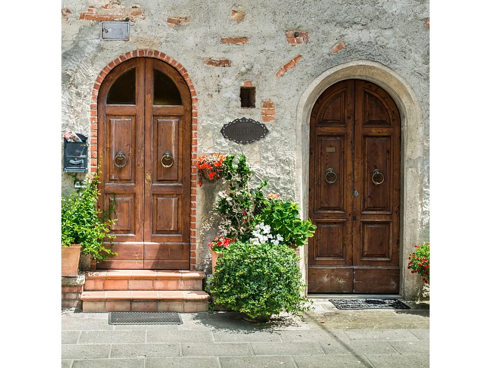 Plaque de porte vintage décorative Welcome fonte marron 26x15cm