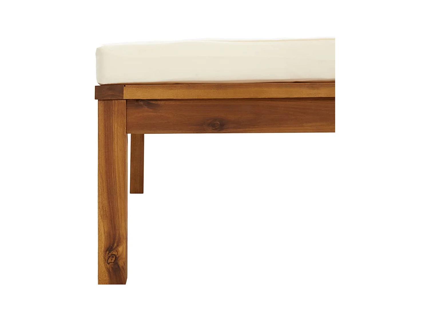 Set Divani da Giardino 7 pz con Cuscini Crema in Legno Acacia