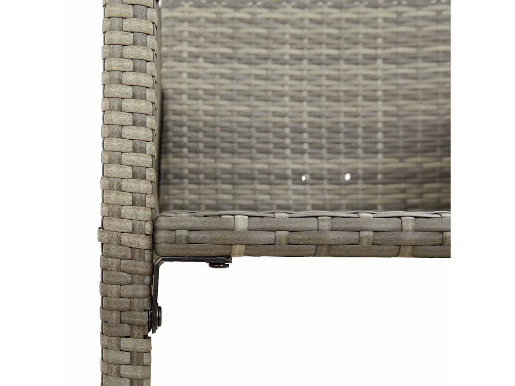 Ensemble de bar de jardin 3 pcs sans coussins gris poly rotin
