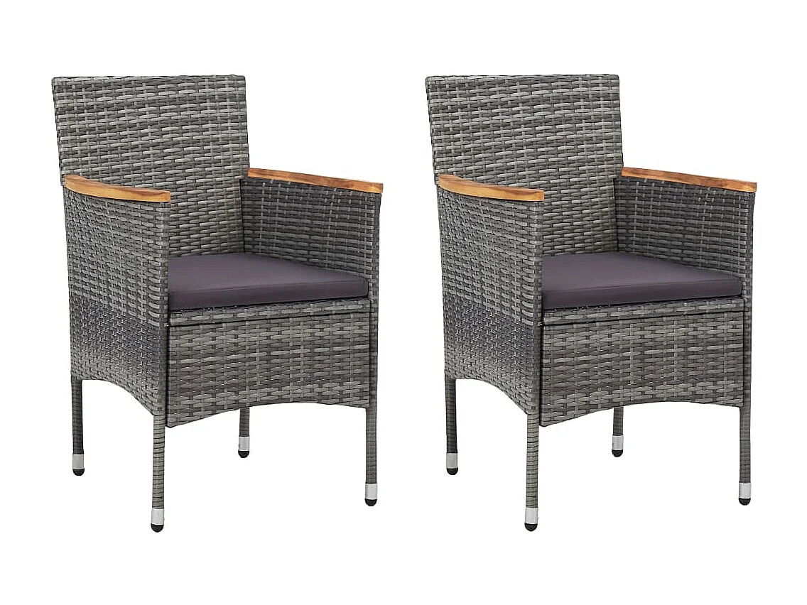 Ensemble à manger de jardin 3 pcs Gris