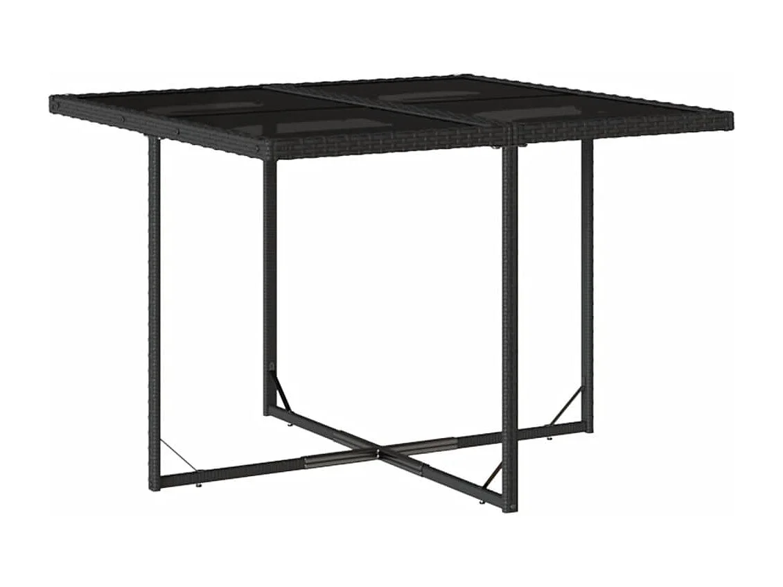 Set de muebles jardín 5 pzas con cojines ratán sintético negro