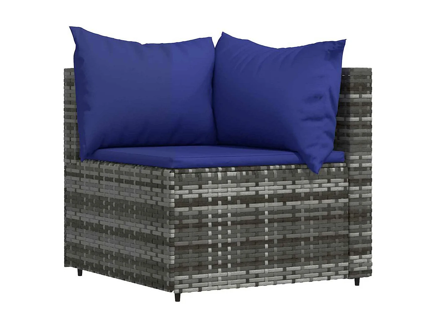 Set Divani da Giardino 3 pz con Cuscini in Polyrattan Grigio